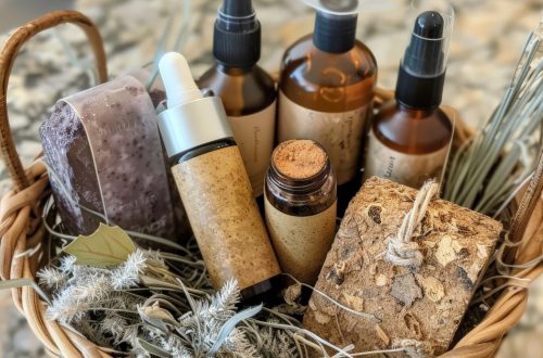 Organic cosmetic product with dreamy aesthetic fresh background